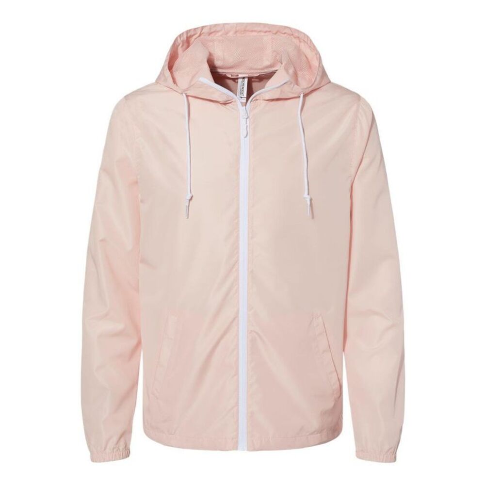 Lightweight Windbreaker Full-Zip Jacket / Blush/ White Zipper
